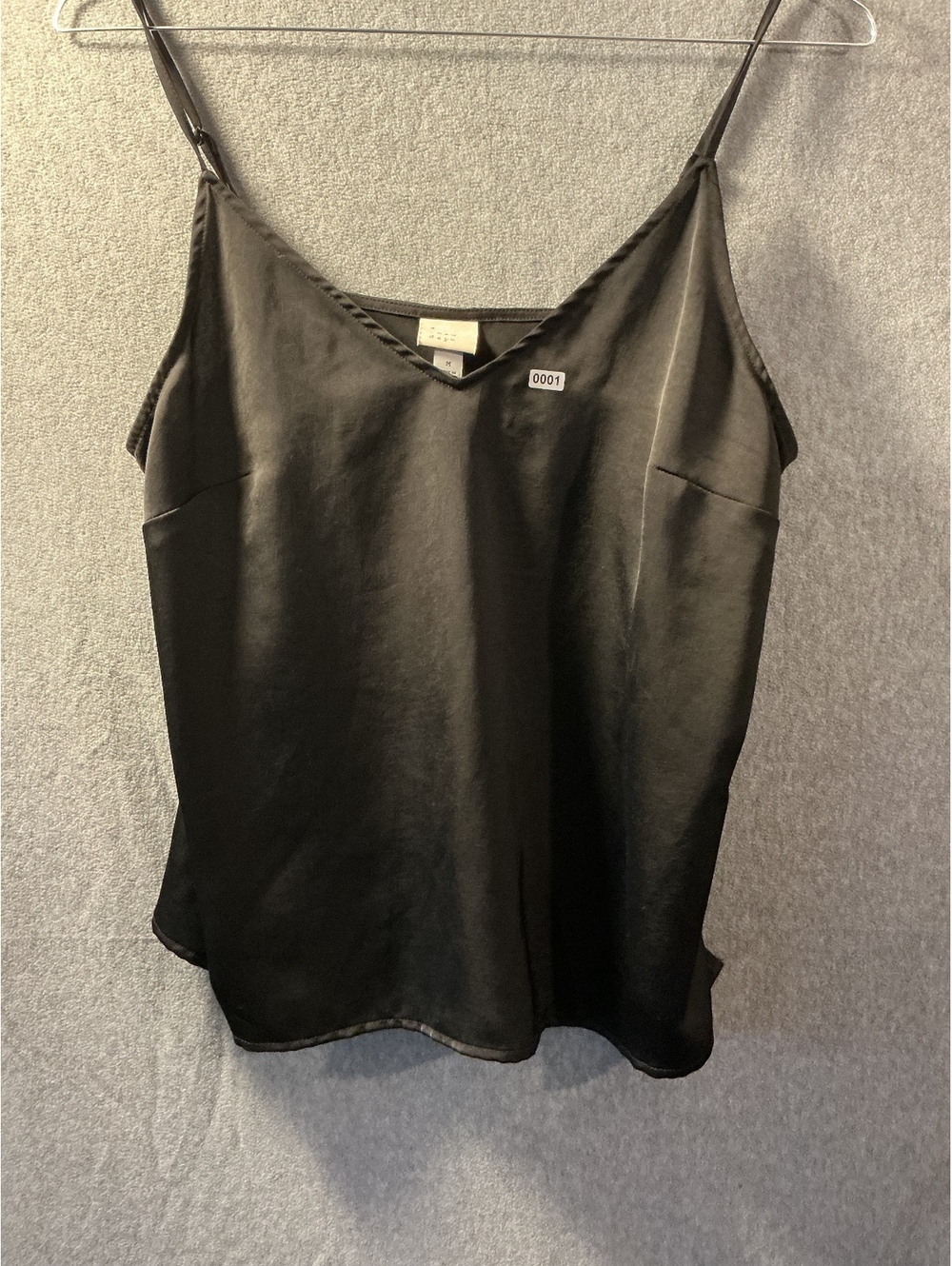 A New Day Black Satin Cami Size M